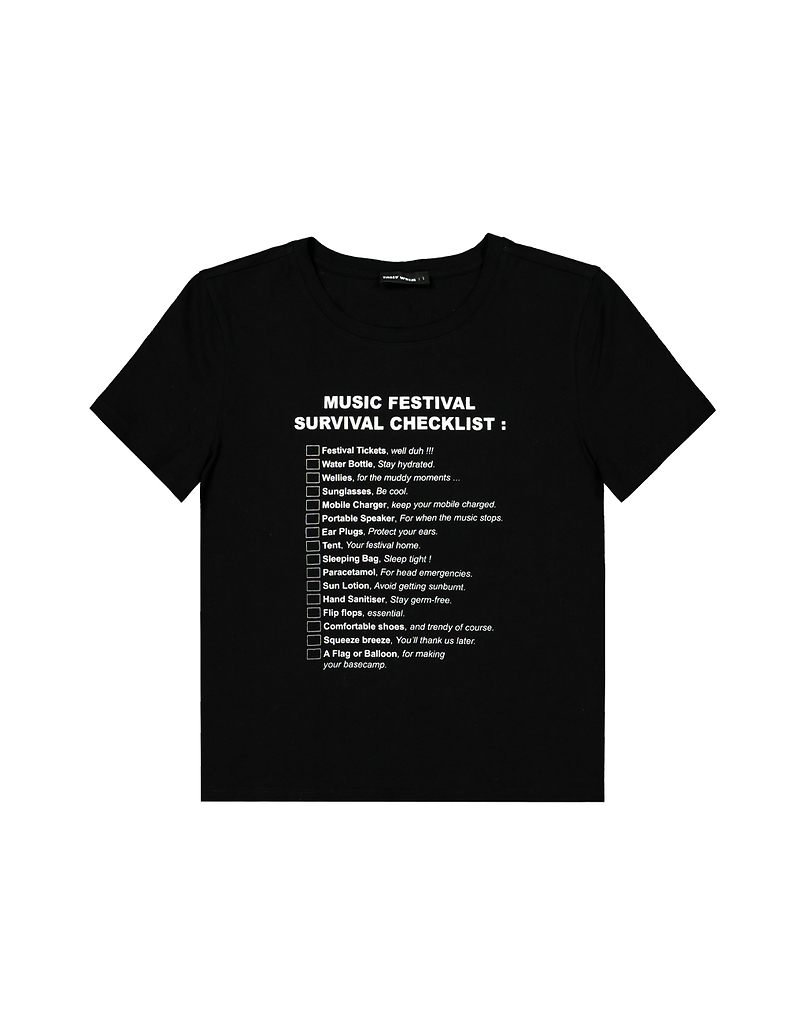 T-Shirt Imprimé Festival Noir